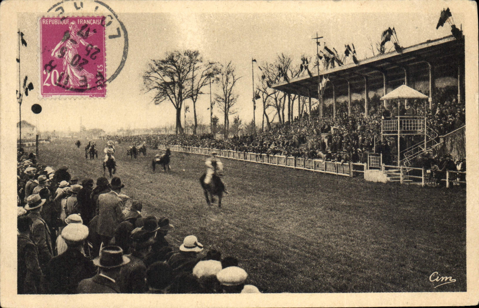CPA Cheval Equitation Hippisme Feurs Hippodrome La tribune