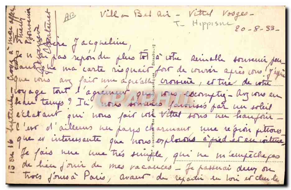 CPA Cheval Equitation Hippisme Vittel Le champ de courses — Verso