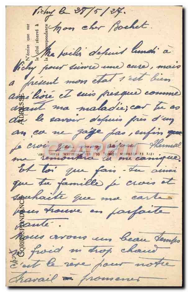 CPA Cheval Equitation Hippisme Vichy Le champ de courses Vue generale du pesage  — Verso
