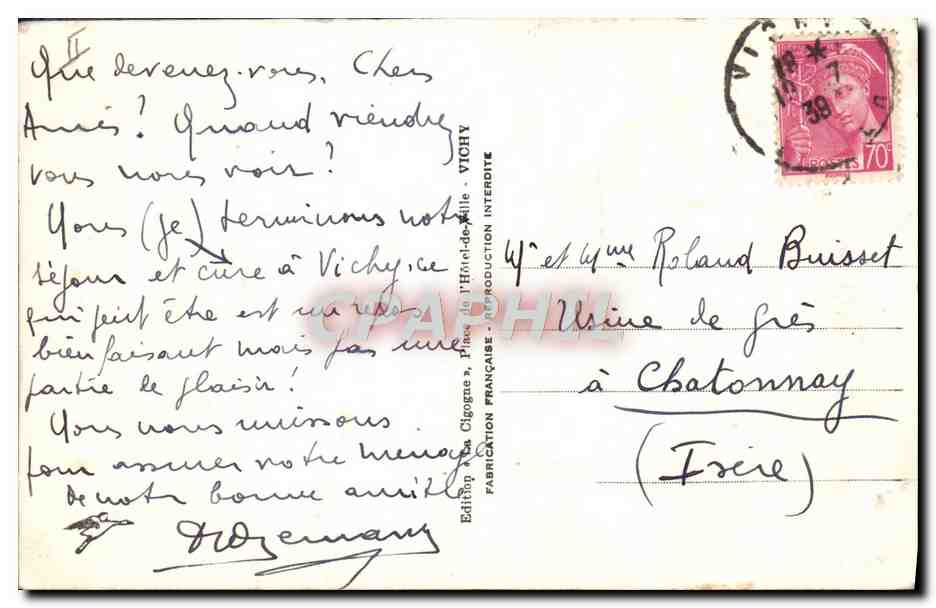 Vichy — Le Champ de Courses — Édition des Cigognes — Verso