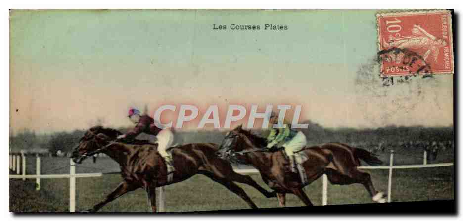 Les Courses Plates — Courses de chevaux — Éditeur non visible - Recto