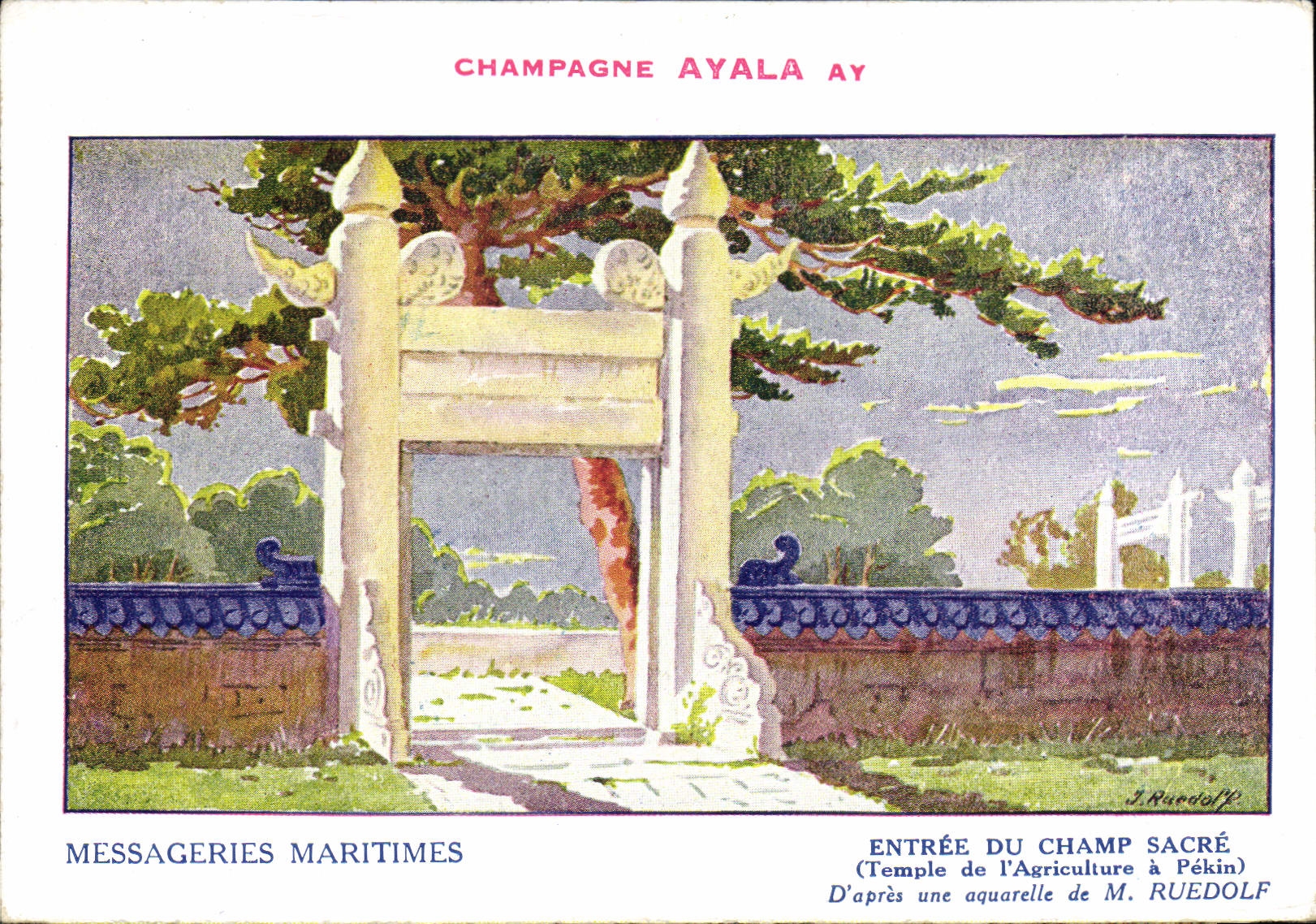 Entrée du Champ Sacré — Temple de l'Agriculture à Pékin — Messageries Maritimes