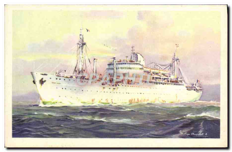 Le Paquebot "VIET-NAM" — Compagnie des Messageries Maritimes — dessin de Roger Chavardet