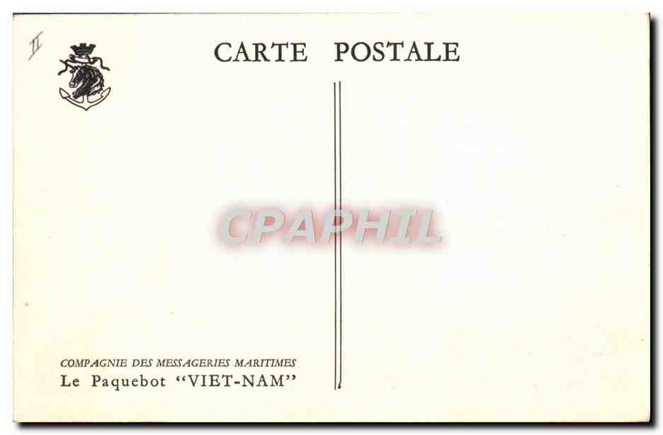 Le Paquebot "VIET-NAM" — Compagnie des Messageries Maritimes — dessin de Roger Chavardet — Verso