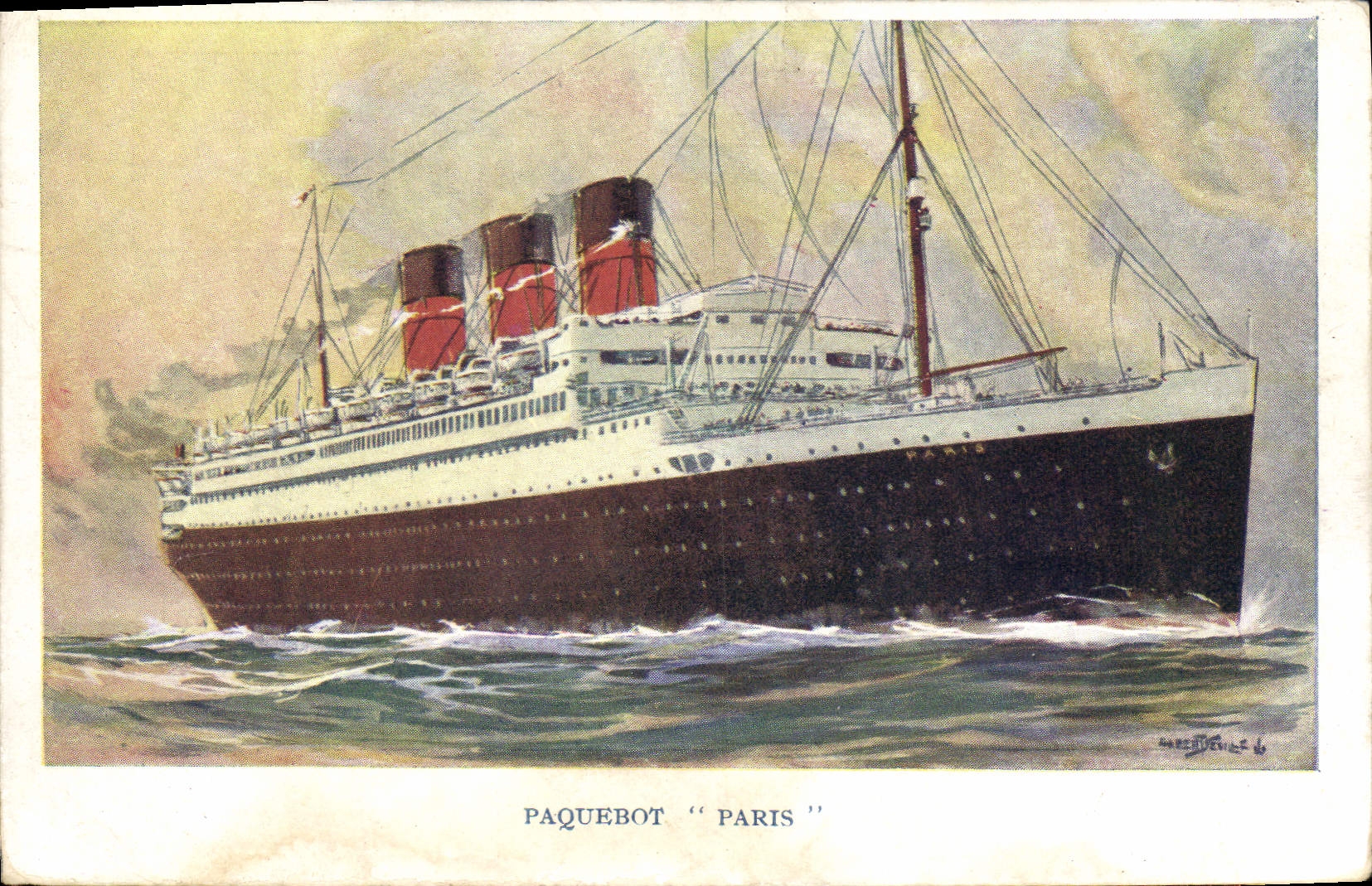 Paquebot "Paris" — illustration — éditeur inconnu, n° de série non visible