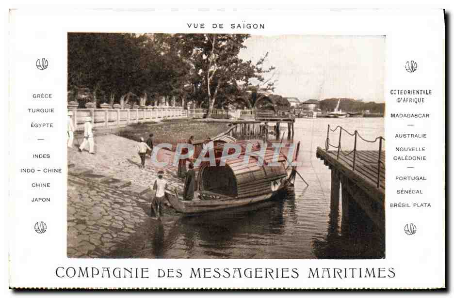 Vue de Saïgon — Compagnie des Messageries Maritimes
