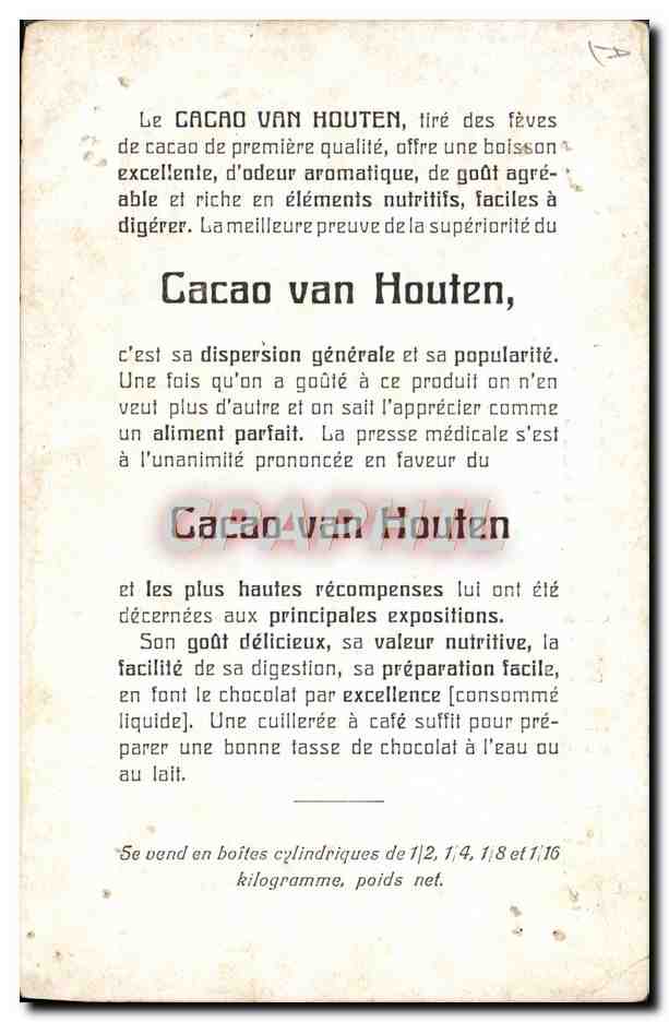 Cacao Van Houten — Commerciële reclame — Cacao Van Houten — Achterkant
