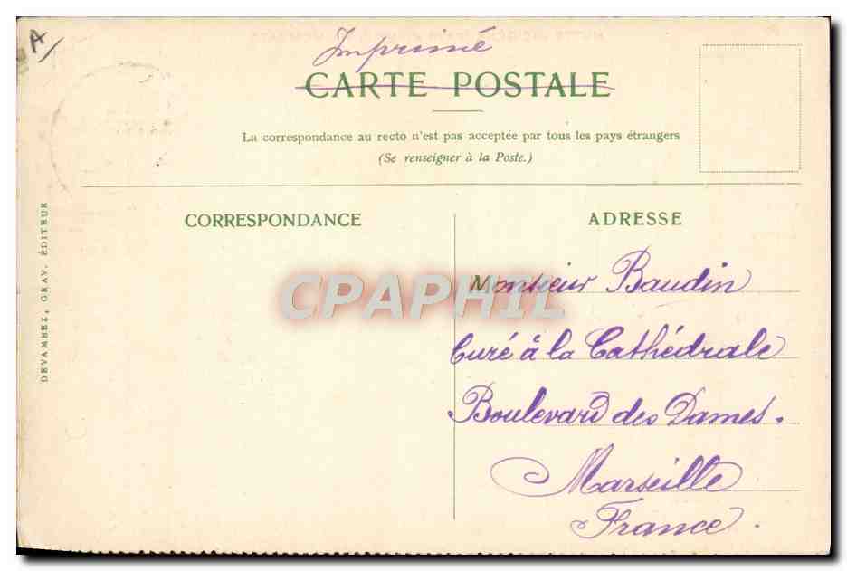 Hutte indigène (Pays Kikuyu), via Mombasa — Compagnie des Messageries Maritimes, éditée par Devambez, Grav. Éditeur — Verso