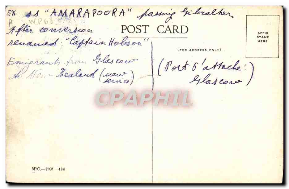 Henderson Line — navire à vapeur — Henderson Line to Egypt & Burma — Verso