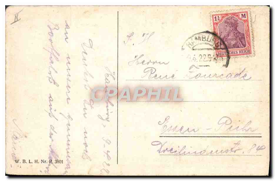 CPA Bateau Paquebot Hamburg  — Verso