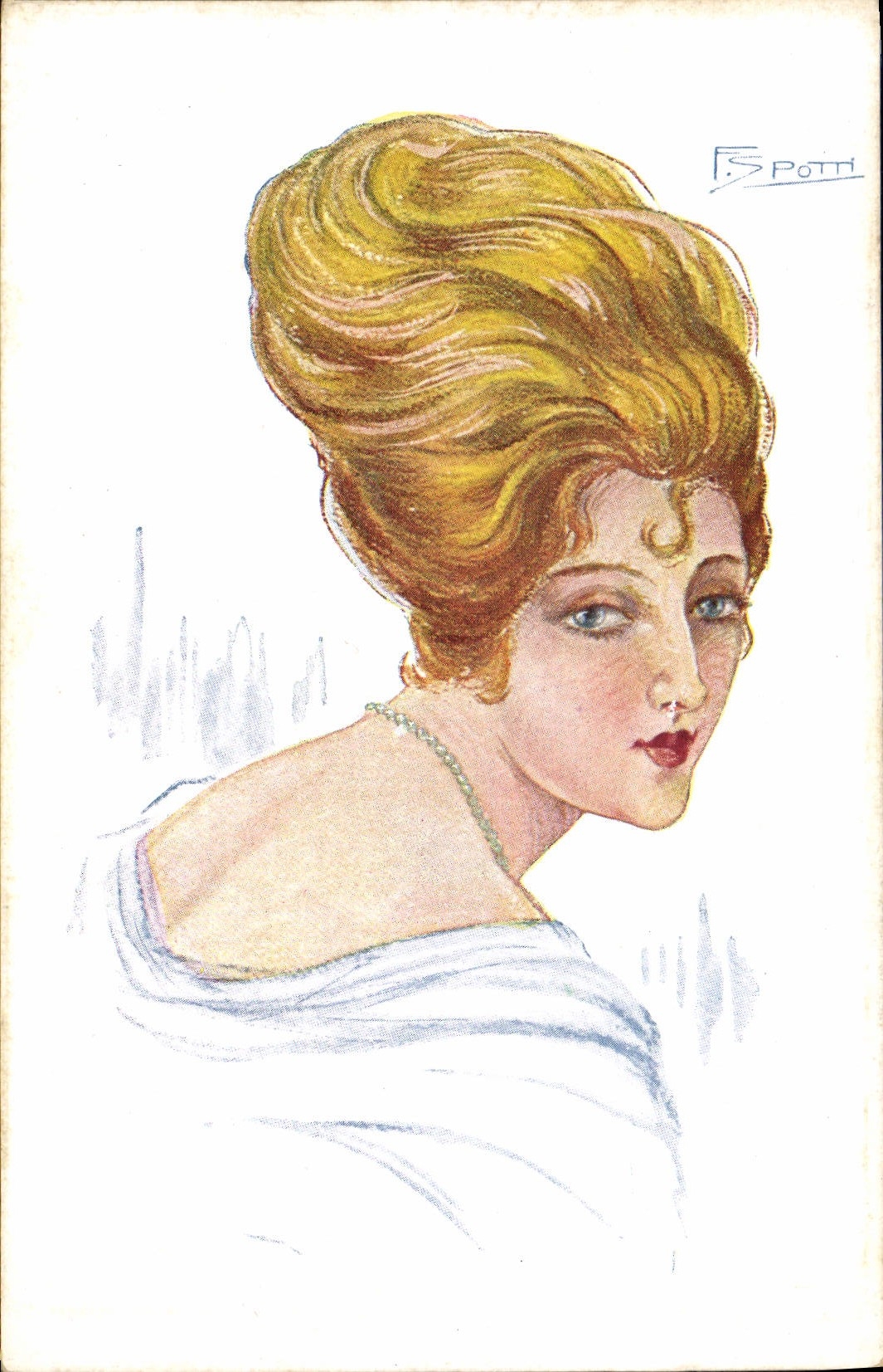 CPA Fantaisie Illustrateur Femme Spotti