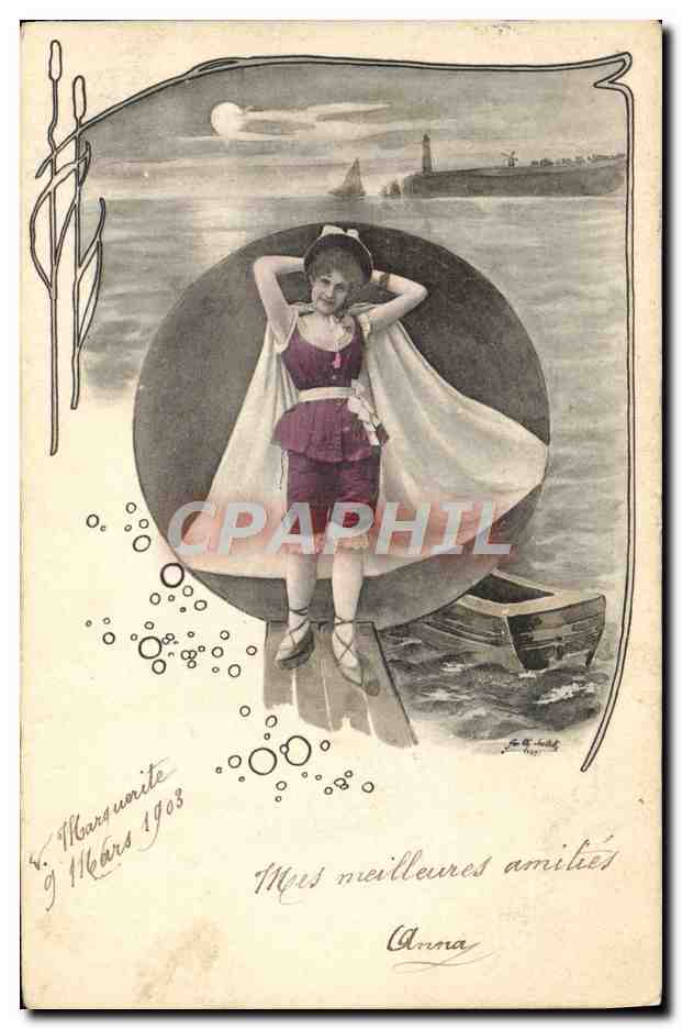 CPA Fantaisie Illustrateur Femme 