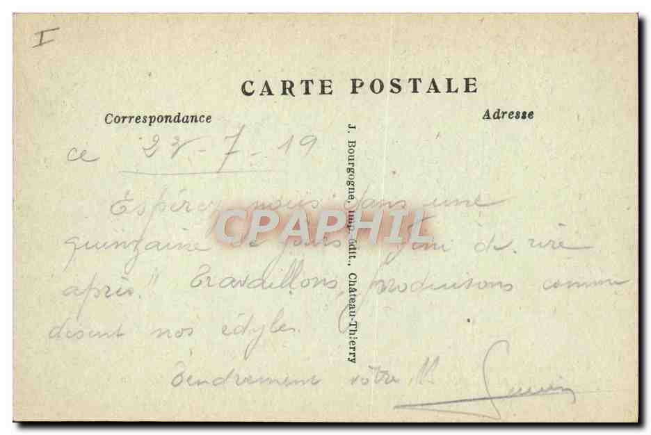 CPA Militaria Environs de Chateau Thierry Emplacement d'une Bertha  — Rückseite
