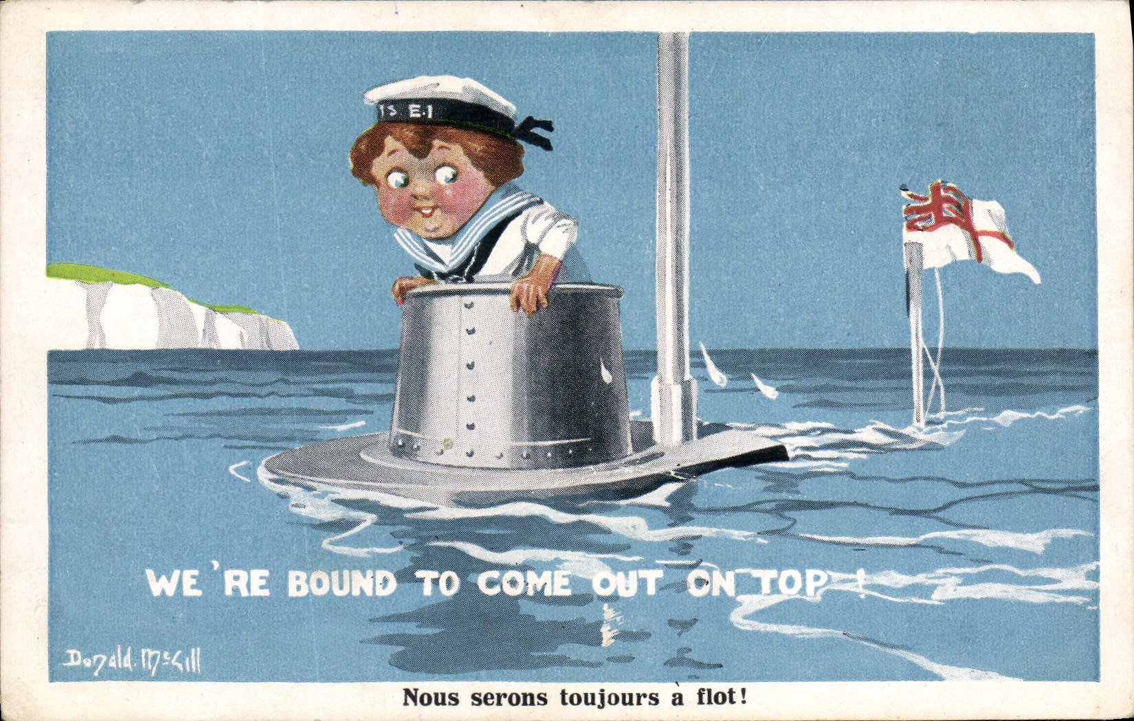 CPA Fantaisie Illustrateur Nous serons toujours a flot Sous-marin Donald Mc Gill