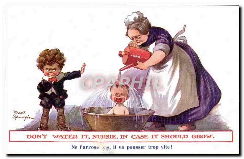 CPA Fantaisie Illustrateur Enfant Bain Fred Spurgin 