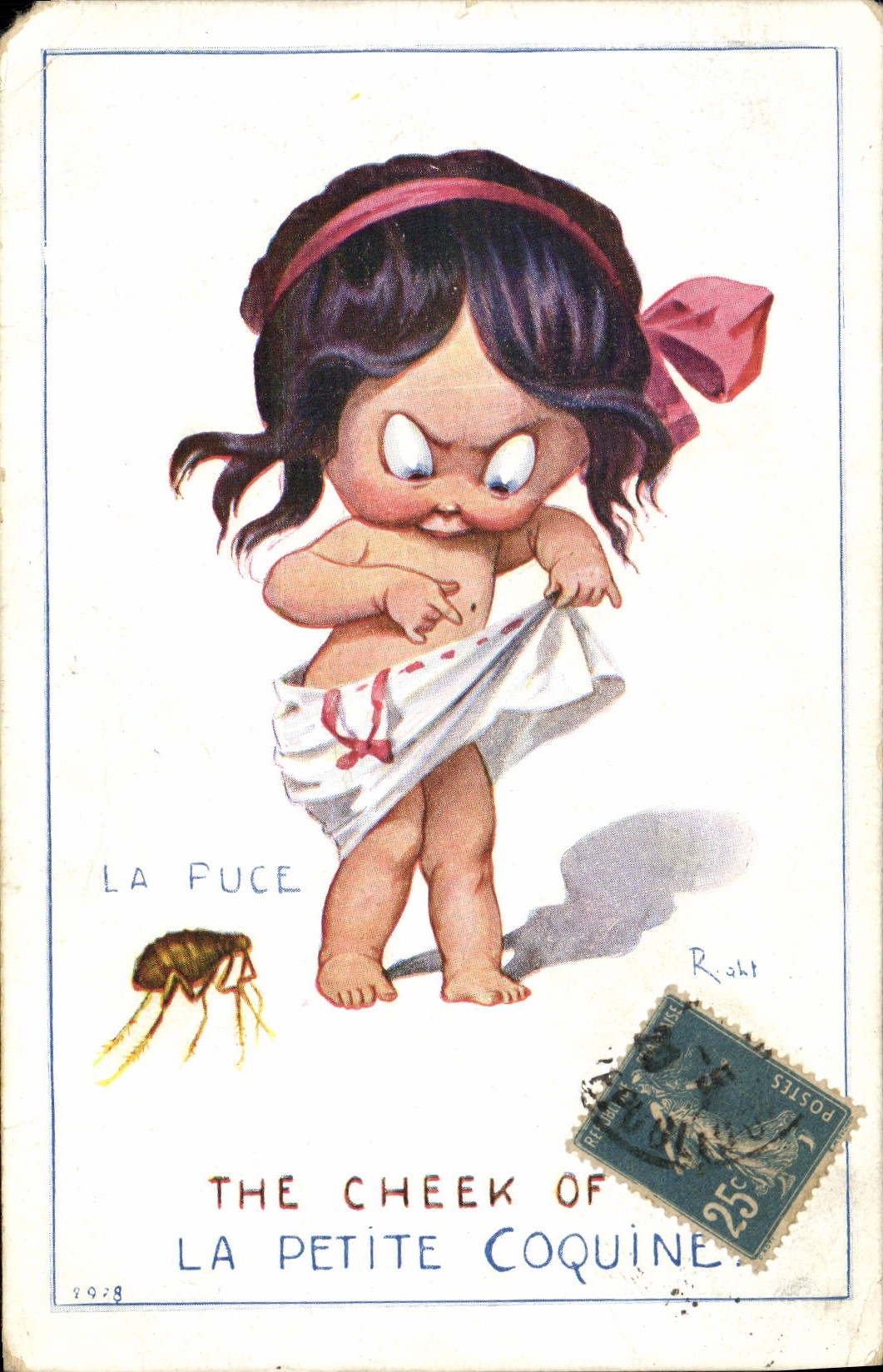 CPA Fantaisie Illustrateur Enfant la puce 