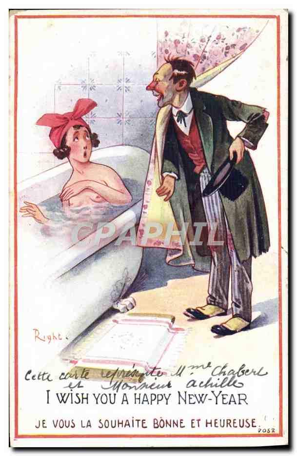 CPA Fantaisie Illustrateur Femme dans son bain Right 