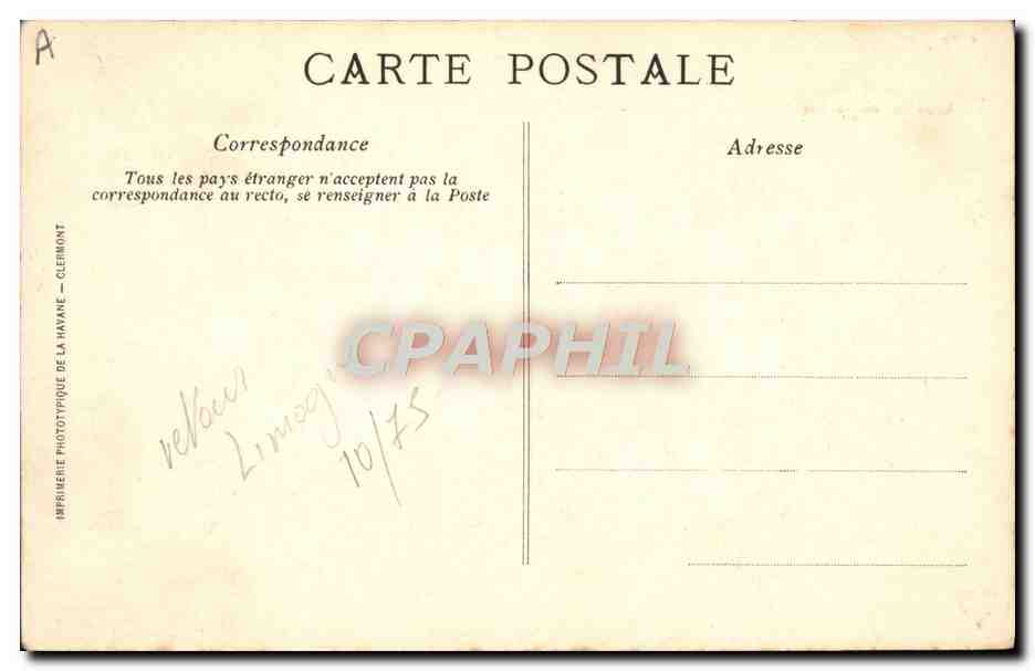 CPA Folklore Auvergne La bourree — Verso