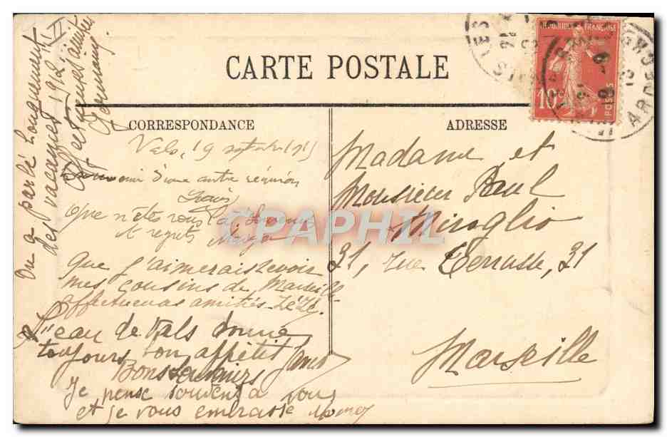 CPA Folklore Auvergne La bourree a quatre  — Verso
