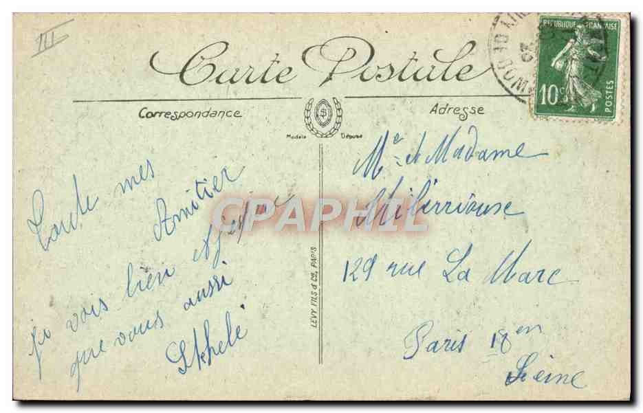 CPA Folklore Auvergne La bourree — Verso
