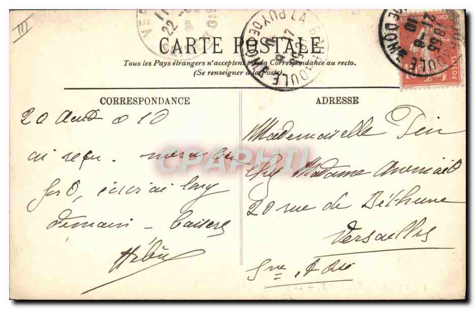CPA Folklore Auvergne La bourree  — Verso