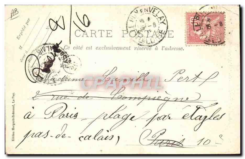 CPA Folklore Auvergne La bourree — Verso