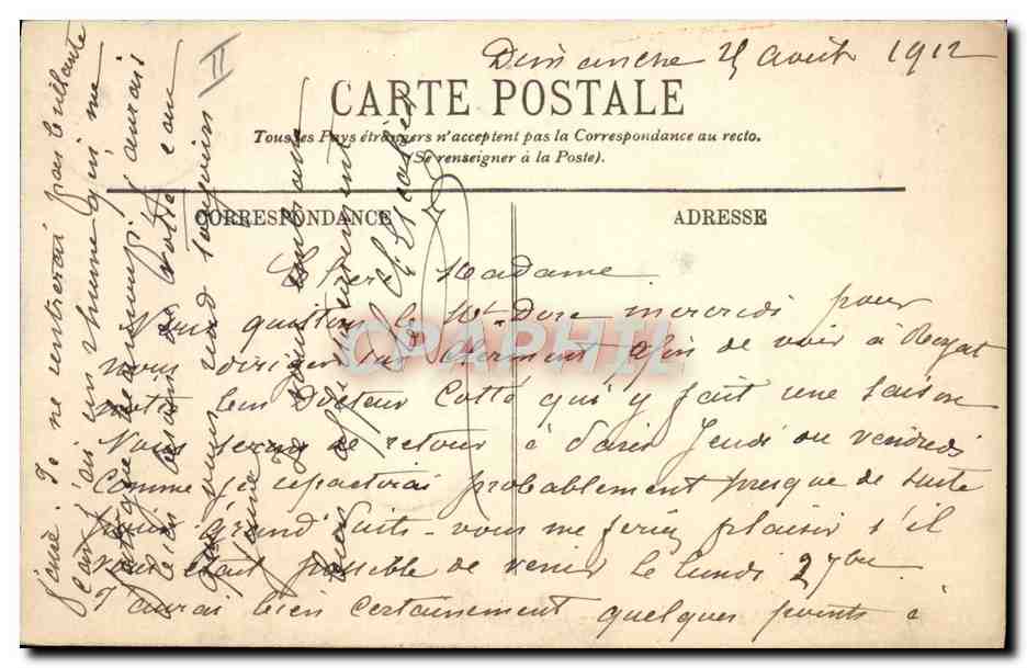 CPA Folklore Auvergne La bourree — Verso