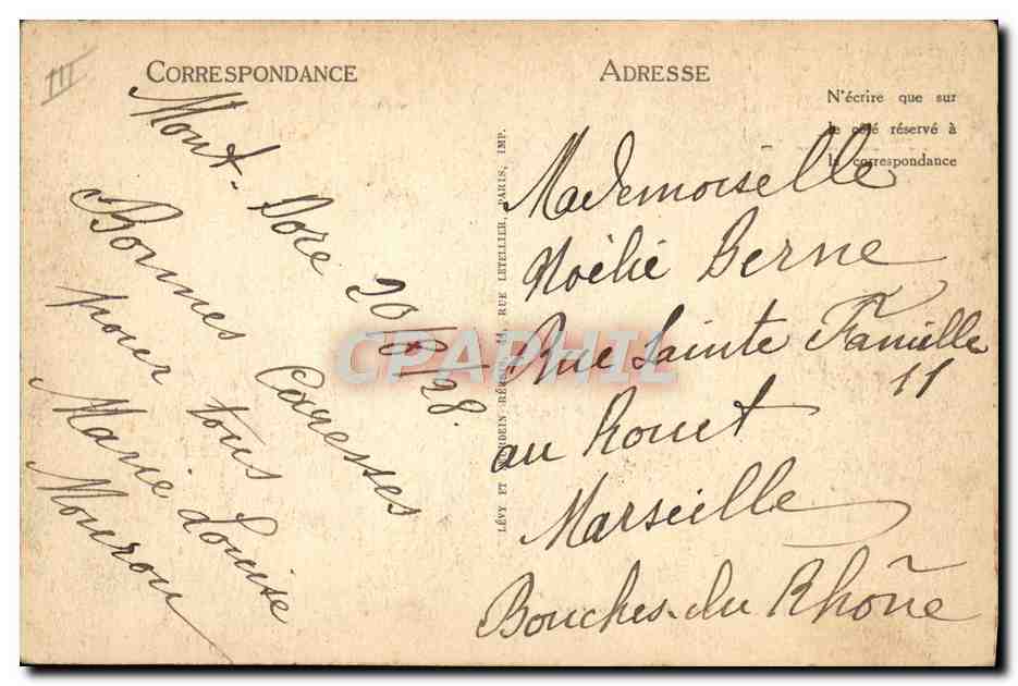 CPA Folklore Auvergne  — Verso