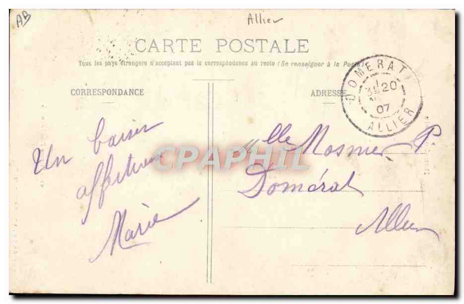 CPA Folklore Fileuse Bourbonnaise Bourbonnais  — Verso