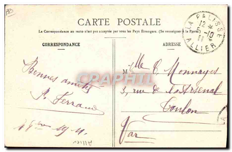 CPA Folklore Bourbon l'Archambault Bourbonnaise  — Verso