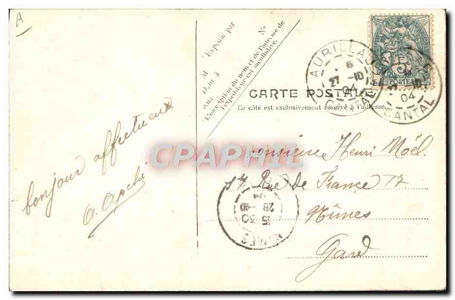 CPA Folklore Auvergne Interieur  — Verso