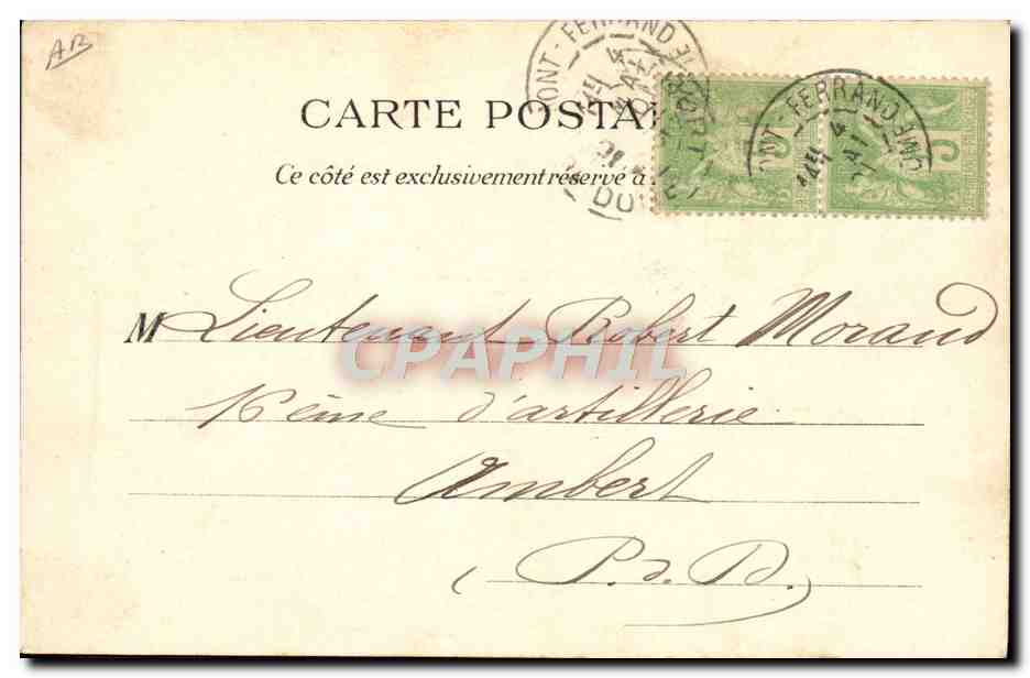 CPA Folklore Auvergne Ferme Attelage Boeufs  — Verso