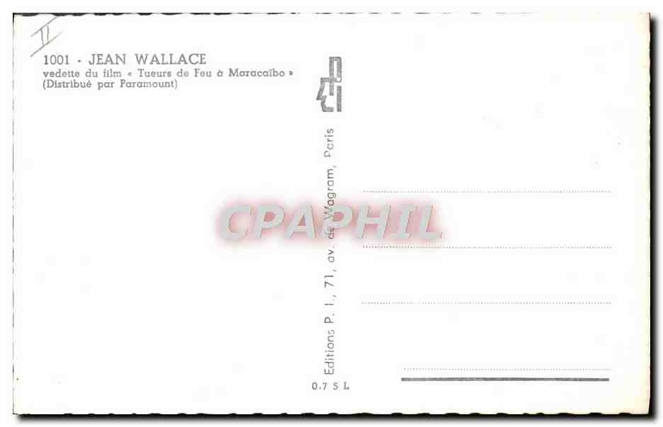 CPM Cinema Jean Wallace Tueurs de feu a Maracaibo  — Verso