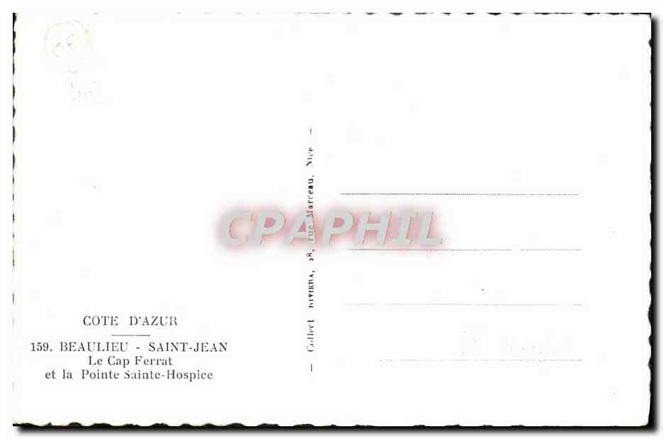CPM Beaulieu Sur Mer Le Cap Ferrat et la pointe Sainte Hospice  — Verso