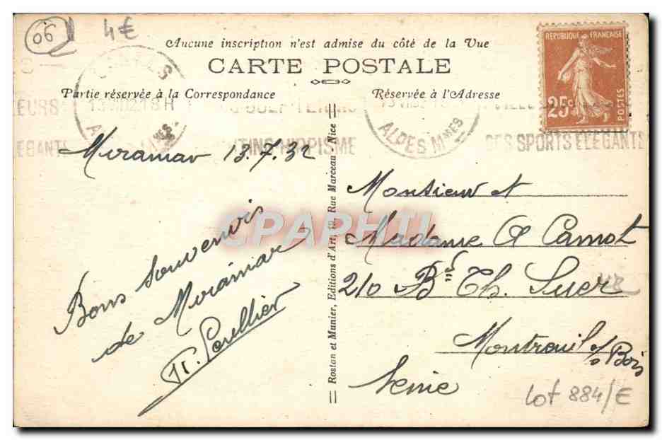 CPA Beaulieu Jardin Fleuri — Verso