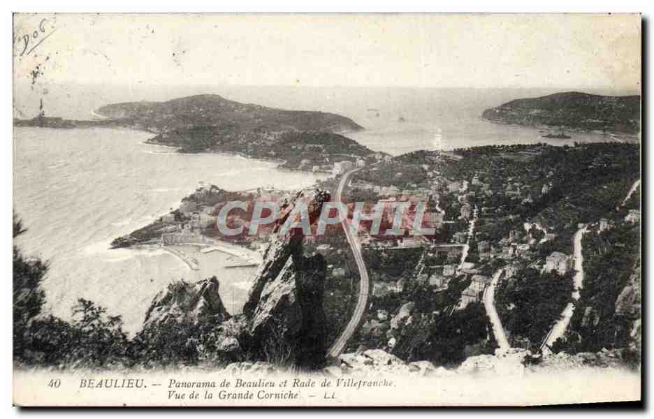 CPA Beaulieu Panorama de Beaulieu et Rade de Villefranche Vue de la grande corniche 
