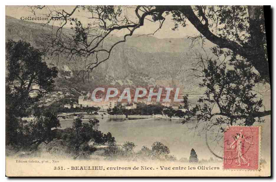 CPA Beaulieu environs de Nice Vue Entre les Oliviers