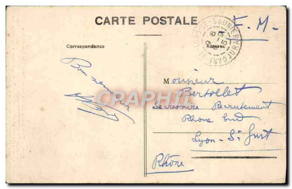 Chute du Grand-Saunier — Éventail de la rivière d'Ain — éditeur HERISSON, n°1000 — Verso