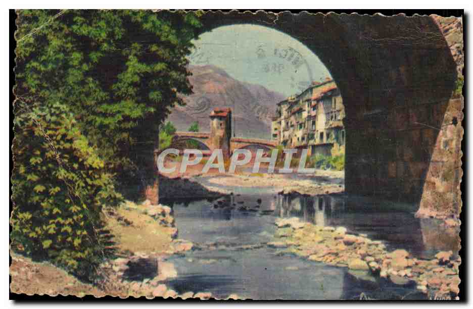 CPA Sospel Le vieux pont