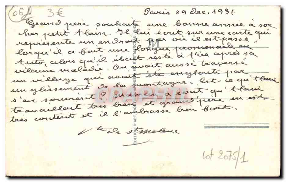 CPA Sospel Environs de Menton Vue Sur le Vieux pont et la Bevera — Rückseite