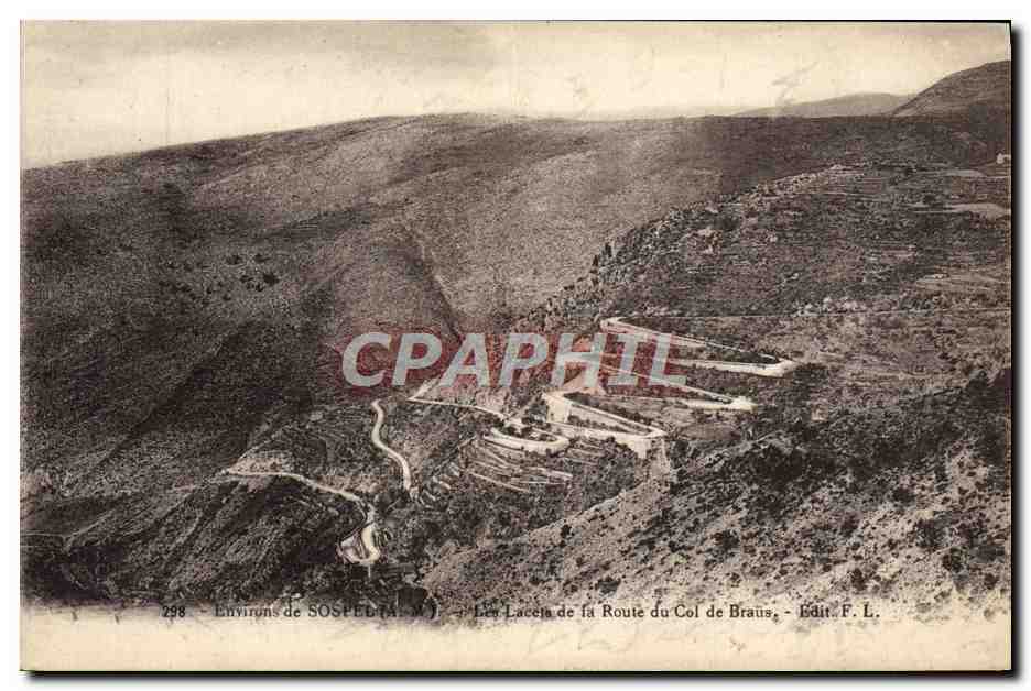 CPA Environs de Sospel Les lacets de la route du Col de Braus