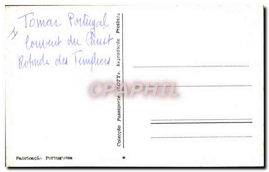 CPA Tomar Con de Cristo charola dos Templarios Templier  — Rückseite