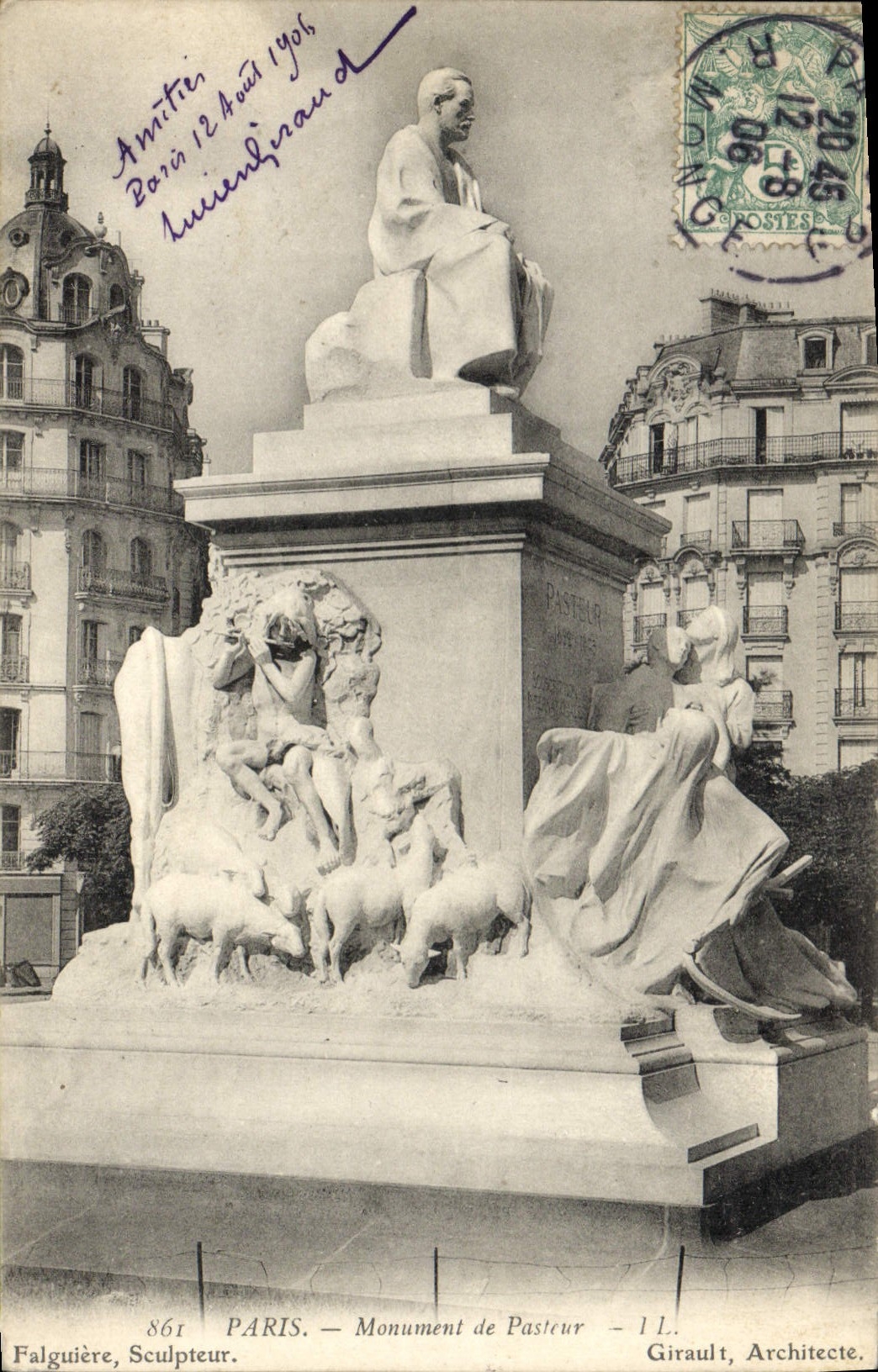 CPA Paris Monument de Pasteur