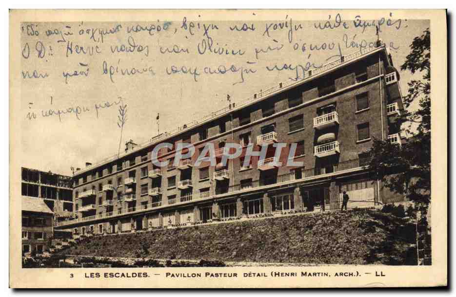 Les Escaldes — Pavillon Pasteur détail (Henri Martin, arch.)