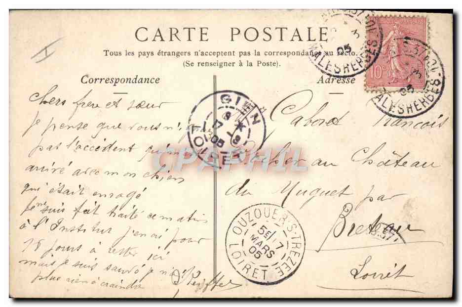 CPA Paris Monument eleve a la memoire de Pasteur Moutons  — Rückseite