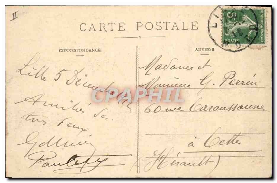 CPA Lille Institut Pasteur — Rückseite