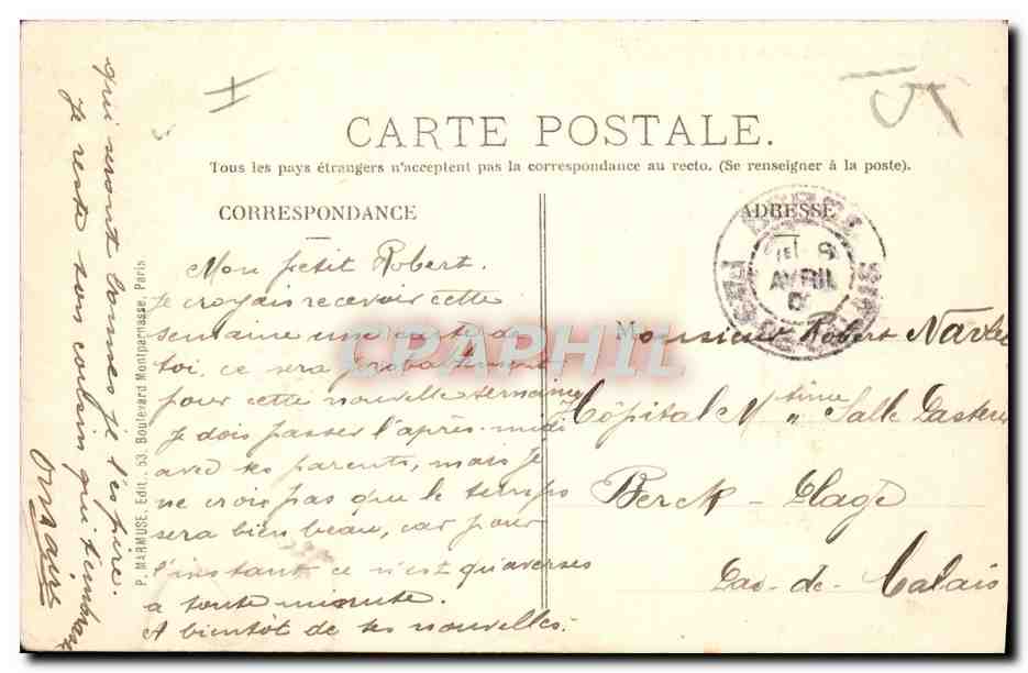 CPA Paris Institut Pasteur — Rückseite
