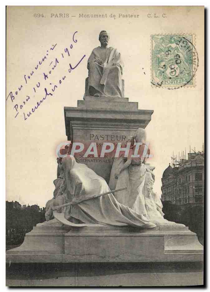 CPA Paris Monument de Pasteur
