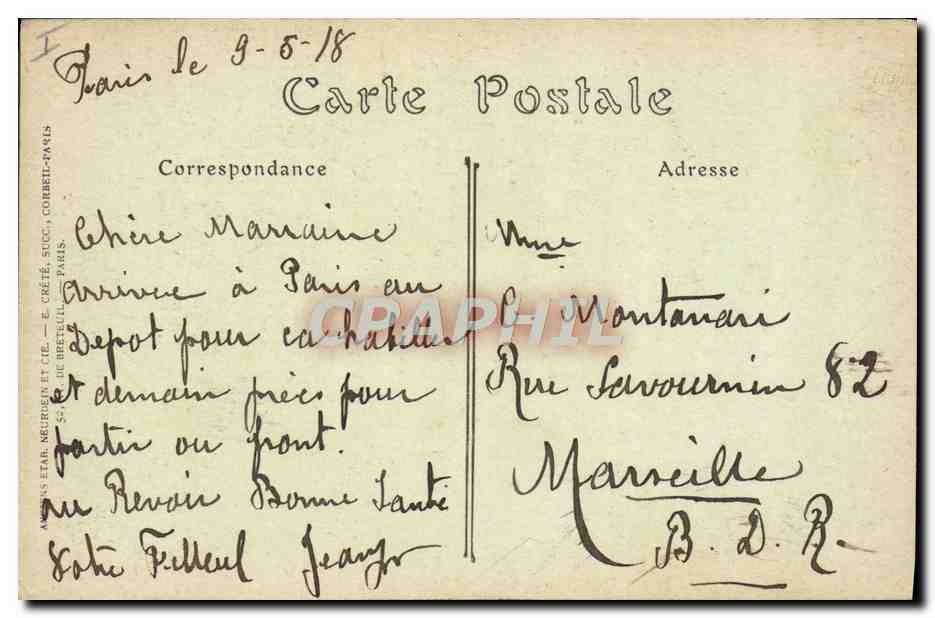 CPA Paris Le monument Pasteur et l'hotel des Invalides  — Rückseite