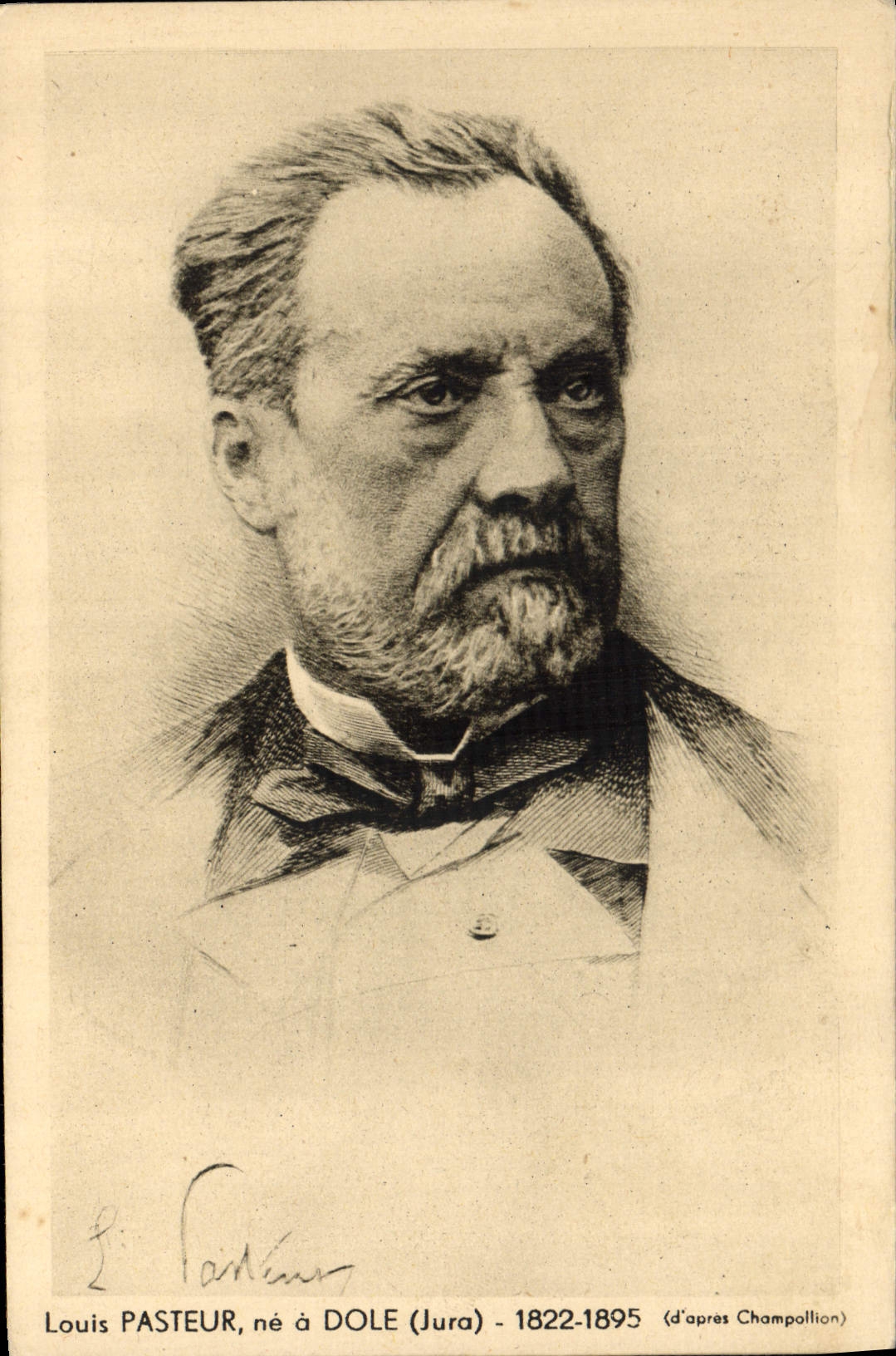 Louis Pasteur — portrait gravé — Édition et Cliché KALIBER, Dole (Jura)